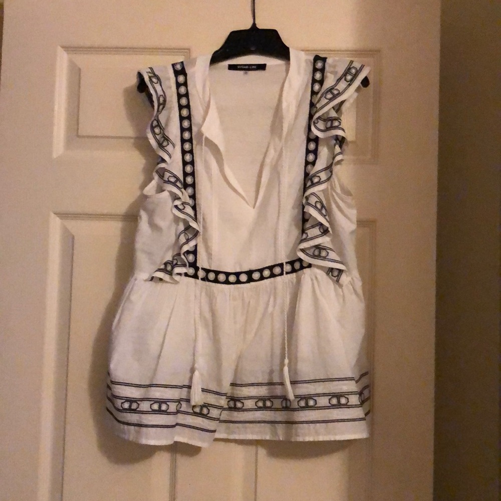 White and Black top. Worn twice